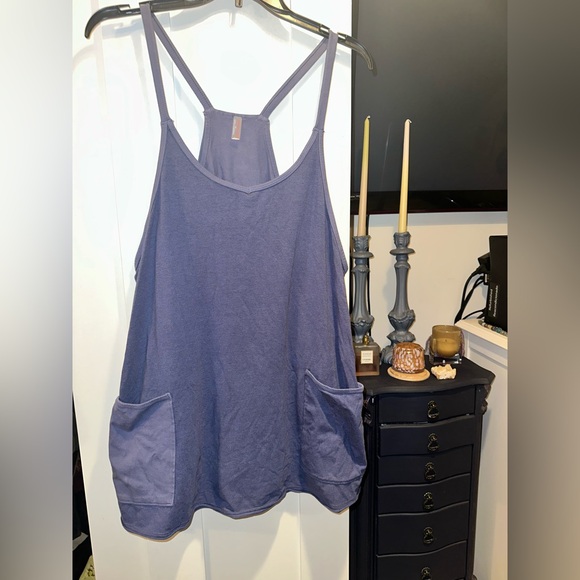 NWOT Free People Movement Hot Shot Mini Dress In Blue Indigo - Picture 7 of 11